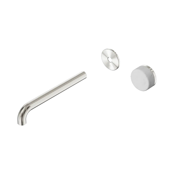 Nero Serenity Progressive Wall Basin Mixer 220mm Spout with Carrara Handle (Trim Kit Only) Brushed Nickel