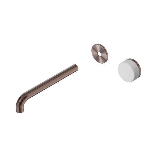 Nero Serenity Progressive Wall Basin Mixer 220mm Spout with Carrara Handle (Trim Kit Only) Brushed Bronze