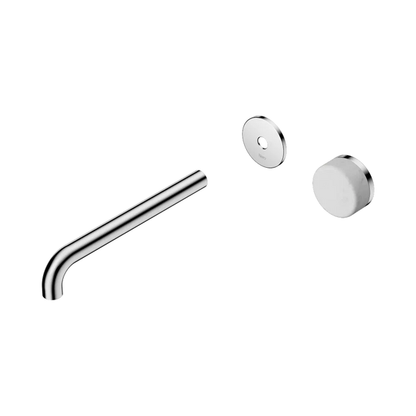 Nero Serenity Progressive Wall Basin Mixer 220mm Spout with Carrara Handle (Trim Kit Only) Chrome
