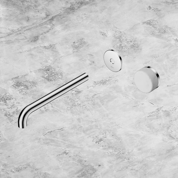 Nero Serenity Progressive Wall Basin Mixer 220mm Spout with Carrara Handle (Trim Kit Only) Chrome