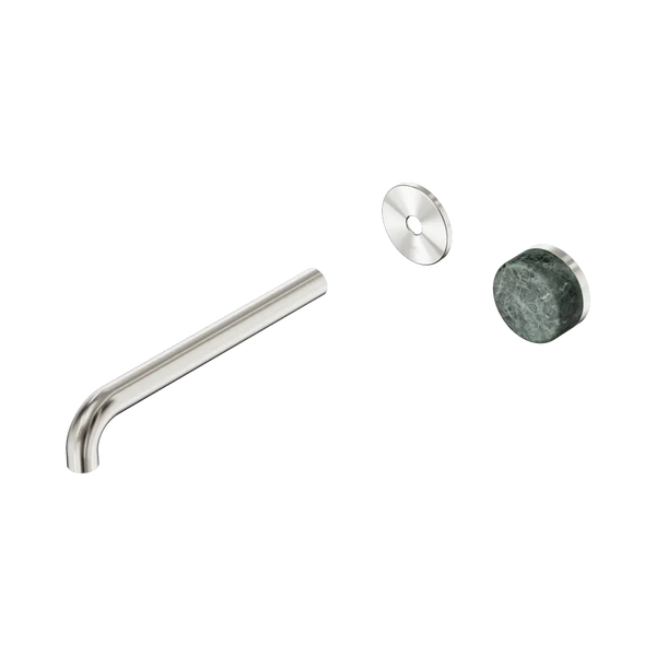 Nero Serenity Progressive Wall Basin Mixer 220mm Spout with Verde Alpi Handle (Trim Kit Only) Brushed Nickel