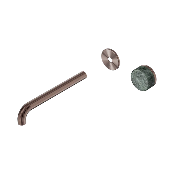 Nero Serenity Progressive Wall Basin Mixer 220mm Spout with Verde Alpi Handle (Trim Kit Only) Brushed Bronze