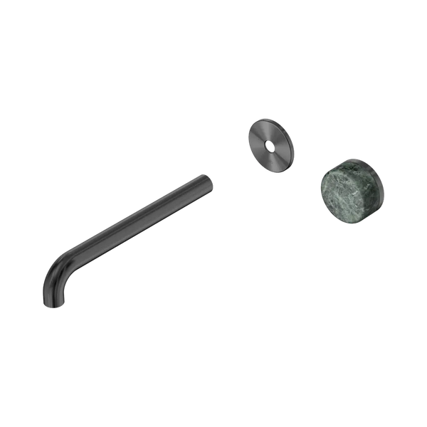 Nero Serenity Progressive Wall Basin Mixer 220mm Spout with Verde Alpi Handle (Trim Kit Only) Gunmetal