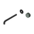 Nero Serenity Progressive Wall Basin Mixer 220mm Spout with Verde Alpi Handle (Trim Kit Only) Matte Black
