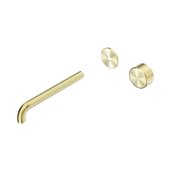 Nero Serenity Progressive Wall Basin Mixer 220mm Spout with Metal Handle (Trim Kit Only) Brushed Gold