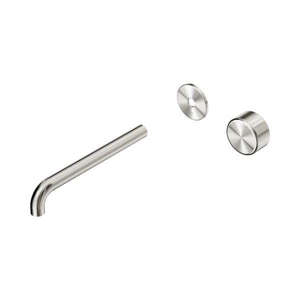 Nero Serenity Progressive Wall Basin Mixer 220mm Spout with Metal Handle (Trim Kit Only) Brushed Nickel