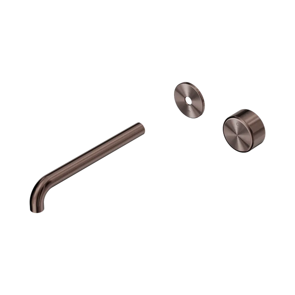 Nero Serenity Progressive Wall Basin Mixer 220mm Spout with Metal Handle (Trim Kit Only) Brushed Bronze
