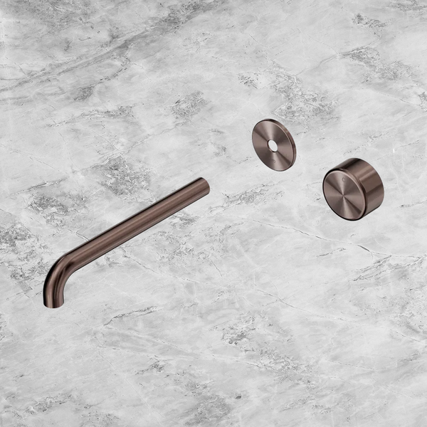 Nero Serenity Progressive Wall Basin Mixer 220mm Spout with Metal Handle (Trim Kit Only) Brushed Bronze