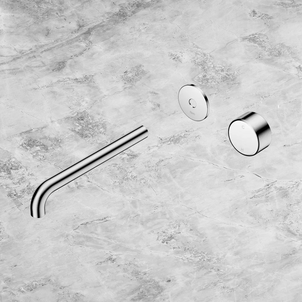 Nero Serenity Progressive Wall Basin Mixer 220mm Spout with Metal Handle (Trim Kit Only) Chrome