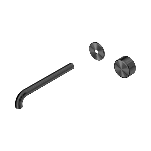 Nero Serenity Progressive Wall Basin Mixer 220mm Spout with Metal Handle (Trim Kit Only) Gunmetal