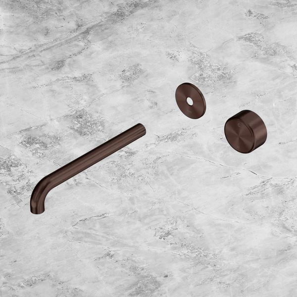 Nero Serenity Progressive Wall Basin Mixer 220mm Spout with Metal Handle (Trim Kit Only) Rome Bronze