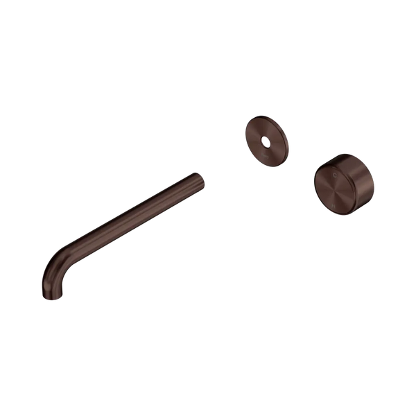 Nero Serenity Progressive Wall Basin Mixer 220mm Spout with Metal Handle (Trim Kit Only) Rome Bronze