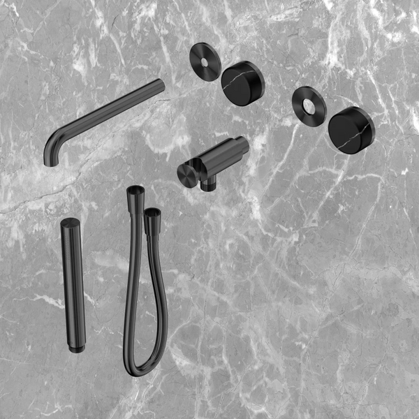 Nero Serenity Progressive Shower System With Spout With Marquina Black Handle and Slim Shower (Trim Kit Only) Gunmetal