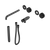 Nero Serenity Progressive Shower System With Spout With Marquina Black Handle and Slim Shower (Trim Kit Only) Gunmetal