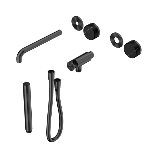 Nero Serenity Progressive Shower System With Spout With Marquina Black Handle and Slim Shower (Trim Kit Only) Gunmetal