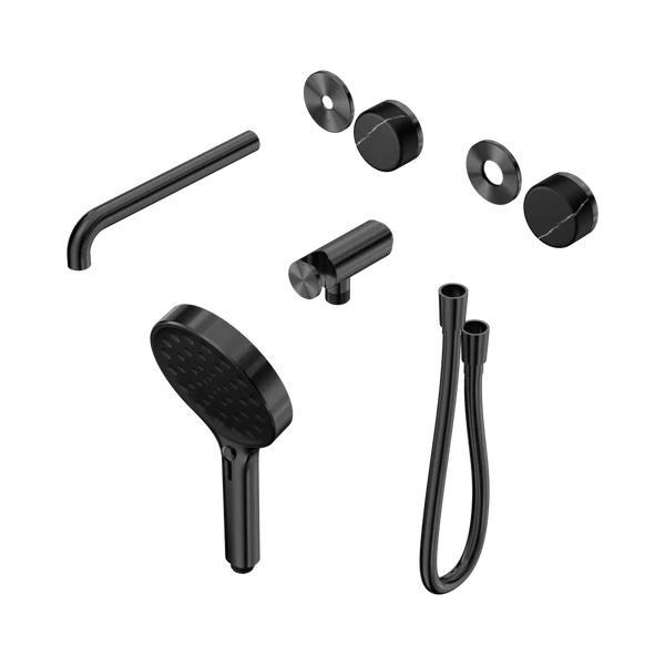 Nero Serenity Progressive Shower System with Spout with Marquina Black Handle and Serenity Hand Shower (Trim Kit Only) Gunmetal