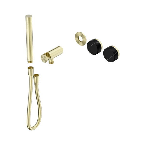Nero Serenity Progressive Shower System with Marquina Black Handle and Slim Shower (Trim Kit Only) Brushed Gold