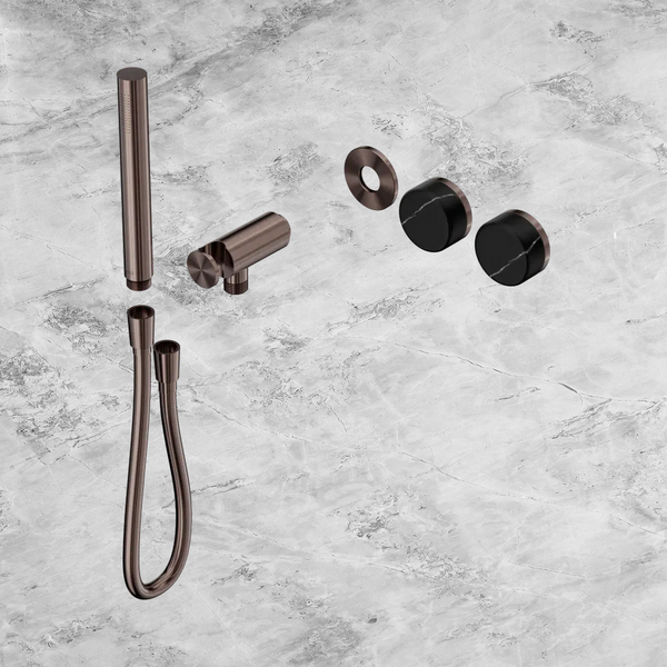 Nero Serenity Progressive Shower System with Marquina Black Handle and Slim Shower (Trim Kit Only) Brushed Bronze