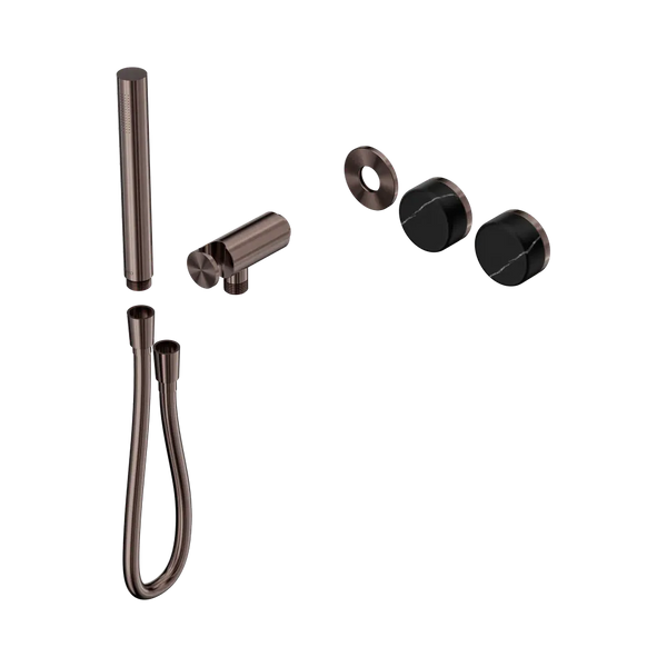 Nero Serenity Progressive Shower System with Marquina Black Handle and Slim Shower (Trim Kit Only) Brushed Bronze