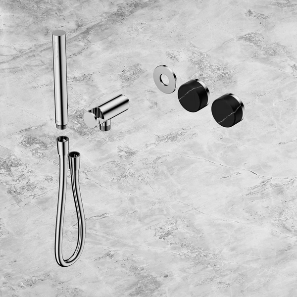 Nero Serenity Progressive Shower System with Marquina Black Handle and Slim Shower (Trim Kit Only) Chrome