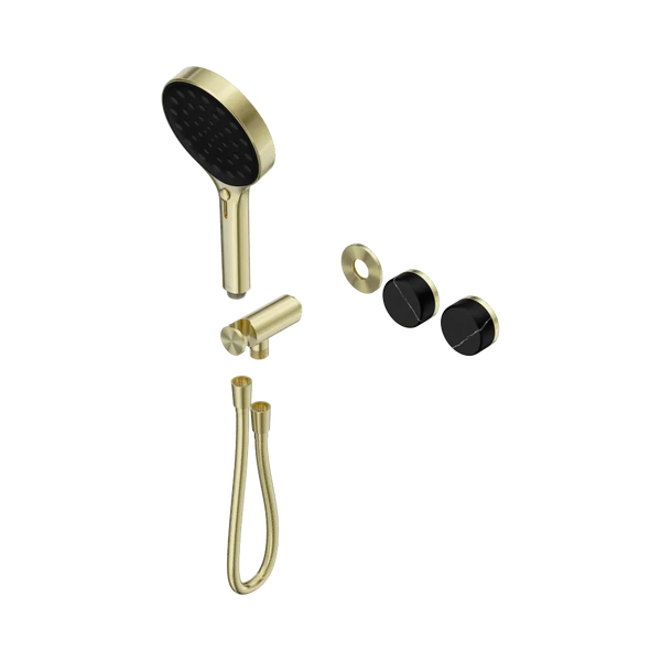 Nero Serenity Progressive Shower System with Marquina Black Handle and Serenity Hand Shower (Trim Kit Only) Brushed Gold