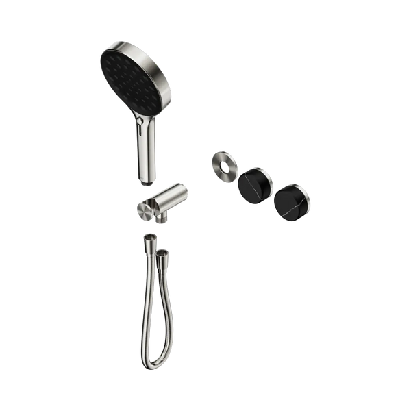 Nero Serenity Progressive Shower System with Marquina Black Handle and Serenity Hand Shower (Trim Kit Only) Brushed Nickel