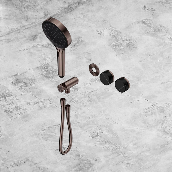 Nero Serenity Progressive Shower System with Marquina Black Handle and Serenity Hand Shower (Trim Kit Only) Brushed Bronze