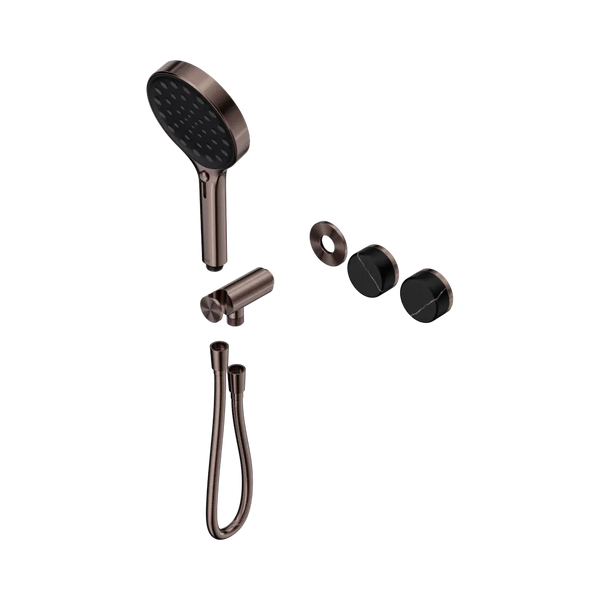 Nero Serenity Progressive Shower System with Marquina Black Handle and Serenity Hand Shower (Trim Kit Only) Brushed Bronze