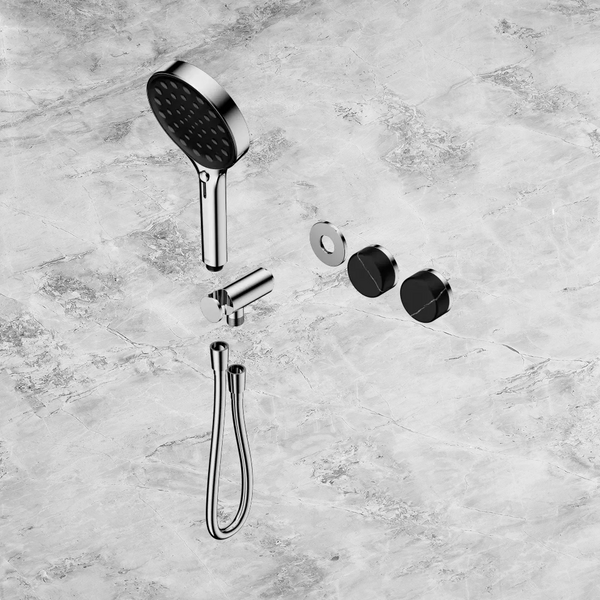 Nero Serenity Progressive Shower System with Marquina Black Handle and Serenity Hand Shower (Trim Kit Only) Chrome