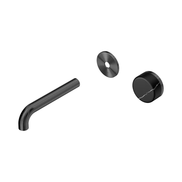 Nero Serenity Progressive Wall Basin Mixer 160mm Spout with Marquina Black Handle (Trim Kit Only) Gunmetal