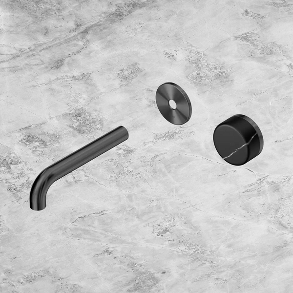 Nero Serenity Progressive Wall Basin Mixer 160mm Spout with Marquina Black Handle (Trim Kit Only) Gunmetal