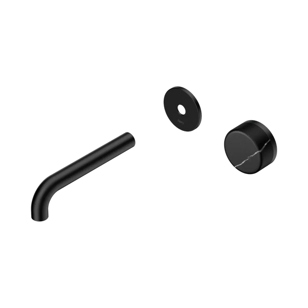 Nero Serenity Progressive Wall Basin Mixer 160mm Spout with Marquina Black Handle (Trim Kit Only) Matte Black