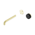 Nero Serenity Progressive Wall Basin Mixer 185mm Spout with Marquina Black Handle (Trim Kit Only) Brushed Gold