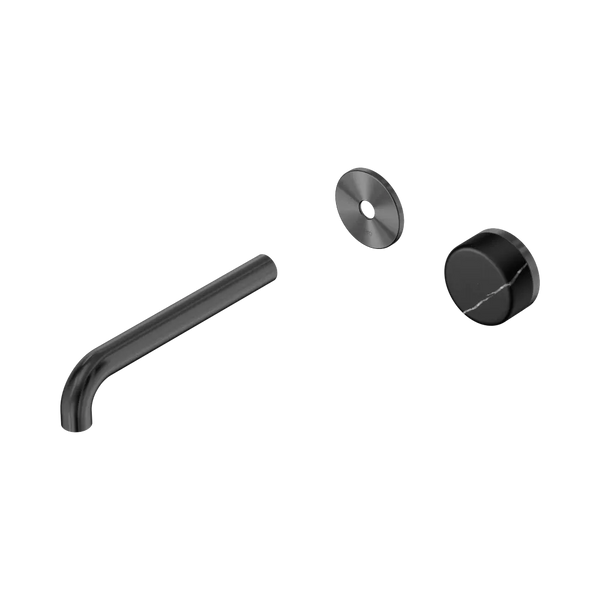 Nero Serenity Progressive Wall Basin Mixer 185mm Spout with Marquina Black Handle (Trim Kit Only) Gunmetal