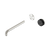 Nero Serenity Progressive Wall Basin Mixer 220mm Spout with Marquina Black Handle (Trim Kit Only) Brushed Nickel