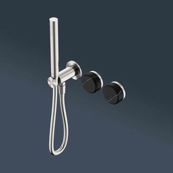 Nero Serenity Progressive Shower System With Marquina Black Handle And Slim Shower Brushed Nickel
