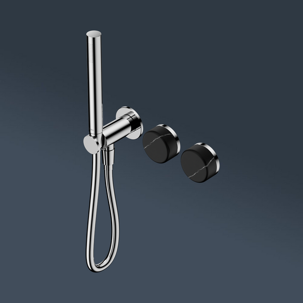 Nero Serenity Progressive Shower System With Marquina Black Handle And Slim Shower Chrome