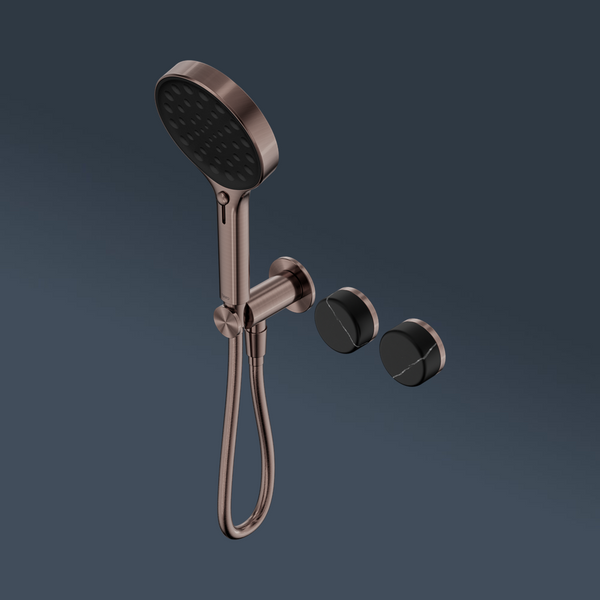 Nero Serenity Progressive Shower System With Marquina Black Handle And Serenity Hand Shower Brushed Bronze