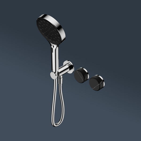Nero Serenity Progressive Shower System With Marquina Black Handle And Serenity Hand Shower Chrome