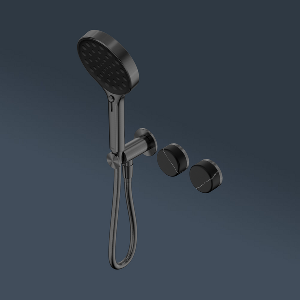 Nero Serenity Progressive Shower System With Marquina Black Handle And Serenity Hand Shower Gunmetal