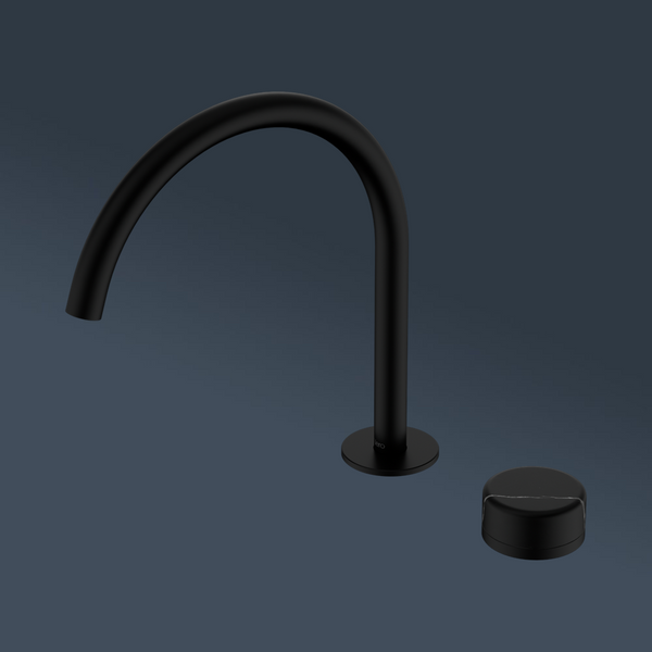 Nero Serenity Progressive Bath/Kitchen Mixer Arc Spout With Marquina Black Handle Matte Black