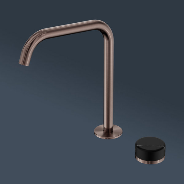 Nero Serenity Progressive Bath/Kitchen Mixer Edge Spout With Marquina Black Handle Brushed Bronze