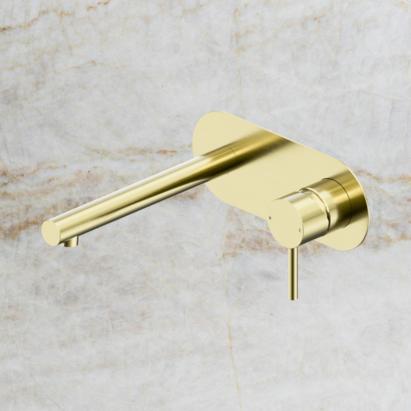 Nero Dolce II Wall Basin/Bath Mixer Brushed Gold