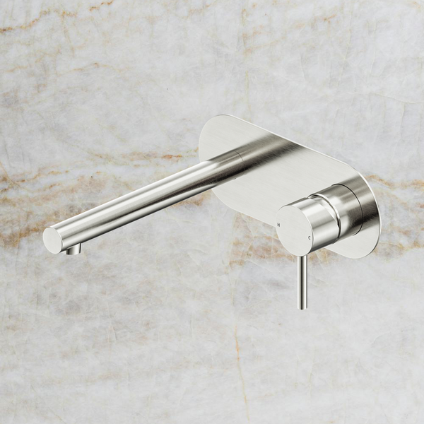Nero Dolce II Wall Basin/Bath Mixer Brushed Nickel