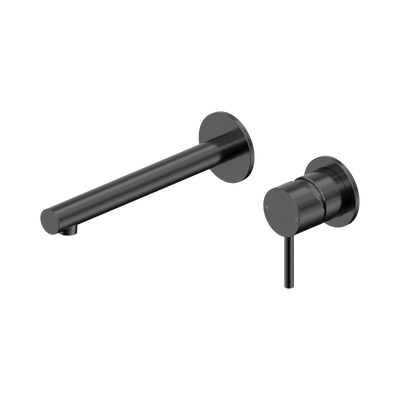 Nero Dolce II Wall Basin/Bath Mixer with Separate Backplate Gunmetal