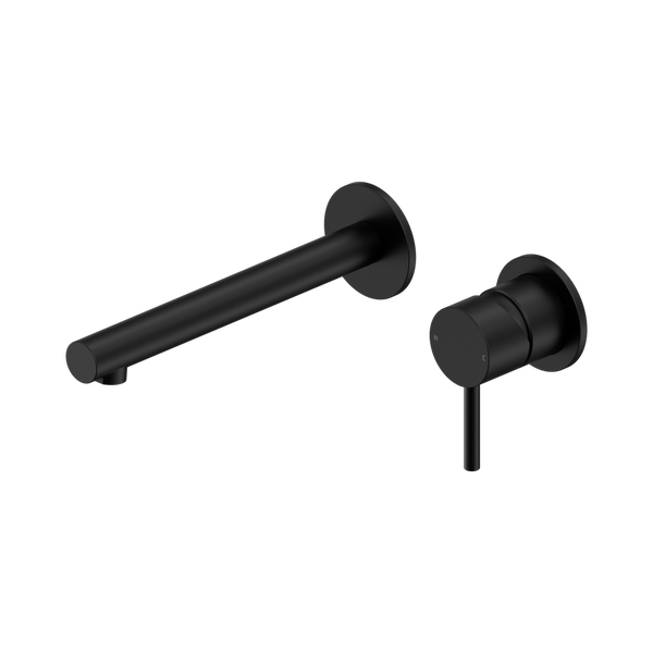 Nero Dolce II Wall Basin/Bath Mixer with Separate Backplate Matte Black