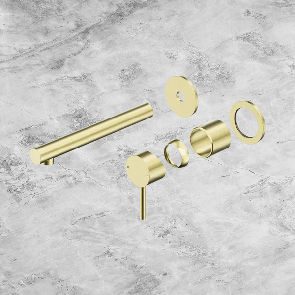Nero Dolce II Wall Basin/Bath Mixer Separate Back Plate (Trim Kit Only) Brushed Gold