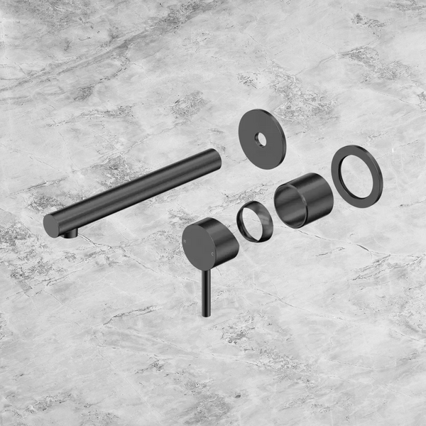 Nero Dolce II Wall Basin/Bath Mixer Separate Back Plate (Trim Kit Only) Gunmetal