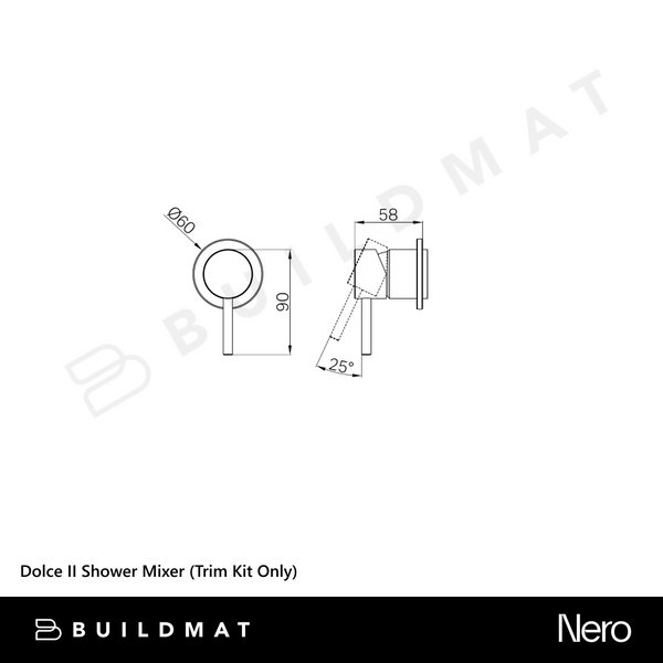 Nero Dolce II Shower Mixer (Trim Kit Only) Brushed Gold