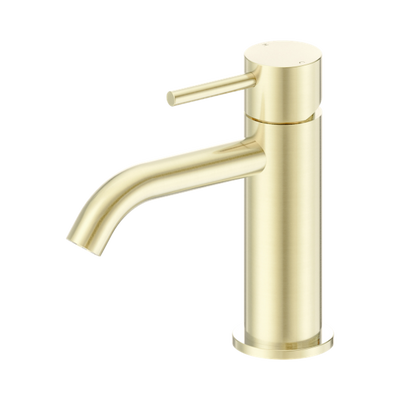 Nero Dolce II Basin Mixer Curved Spout Brushed Gold
